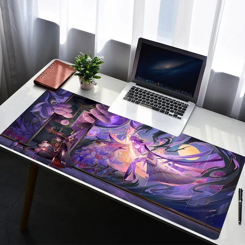 

Mouse Pad Office PC Gaming Accessories HD Keyboard Pad Anime Print Mousepad Laptop G-genshin Impact Raiden Shogun Desk Mouse Mat