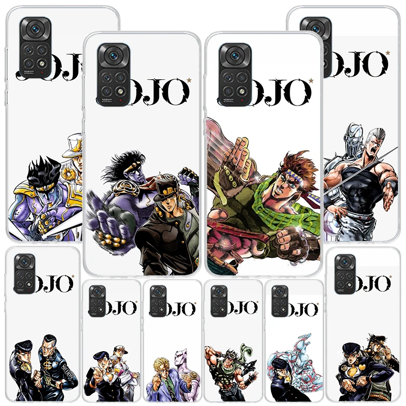 Anime JoJo Bizarre Adventure Phone Case For Xiaomi Redmi Note 13 12S 12 11 11S 11E 10 Pro Plus 10S 11T 9 9S 8 8T 7 5G Personaliz