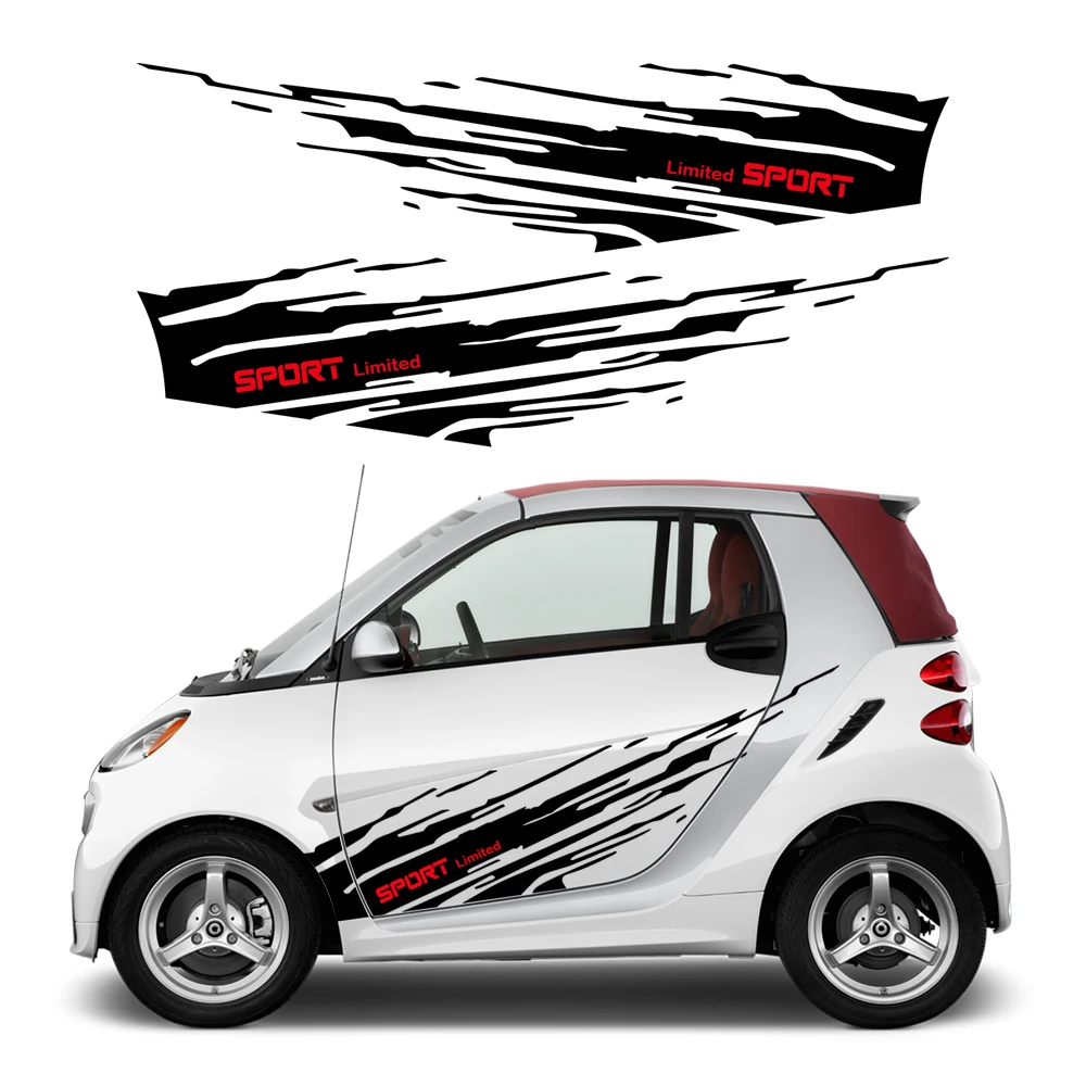 

Креативные наклейки на кузов автомобиля, декор, автотюнинг, боковые виниловые наклейки для Mercedes Benz Smart Fortwo W453 W451, гоночные аксессуары