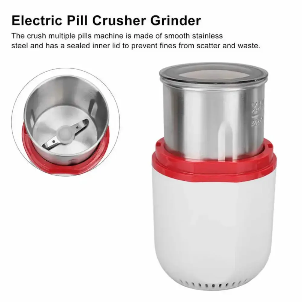 

Electric Pill Crusher Grinder Stainless Steel Small Fine Powder Electronic Pulverizer for Home for Patients White/Black