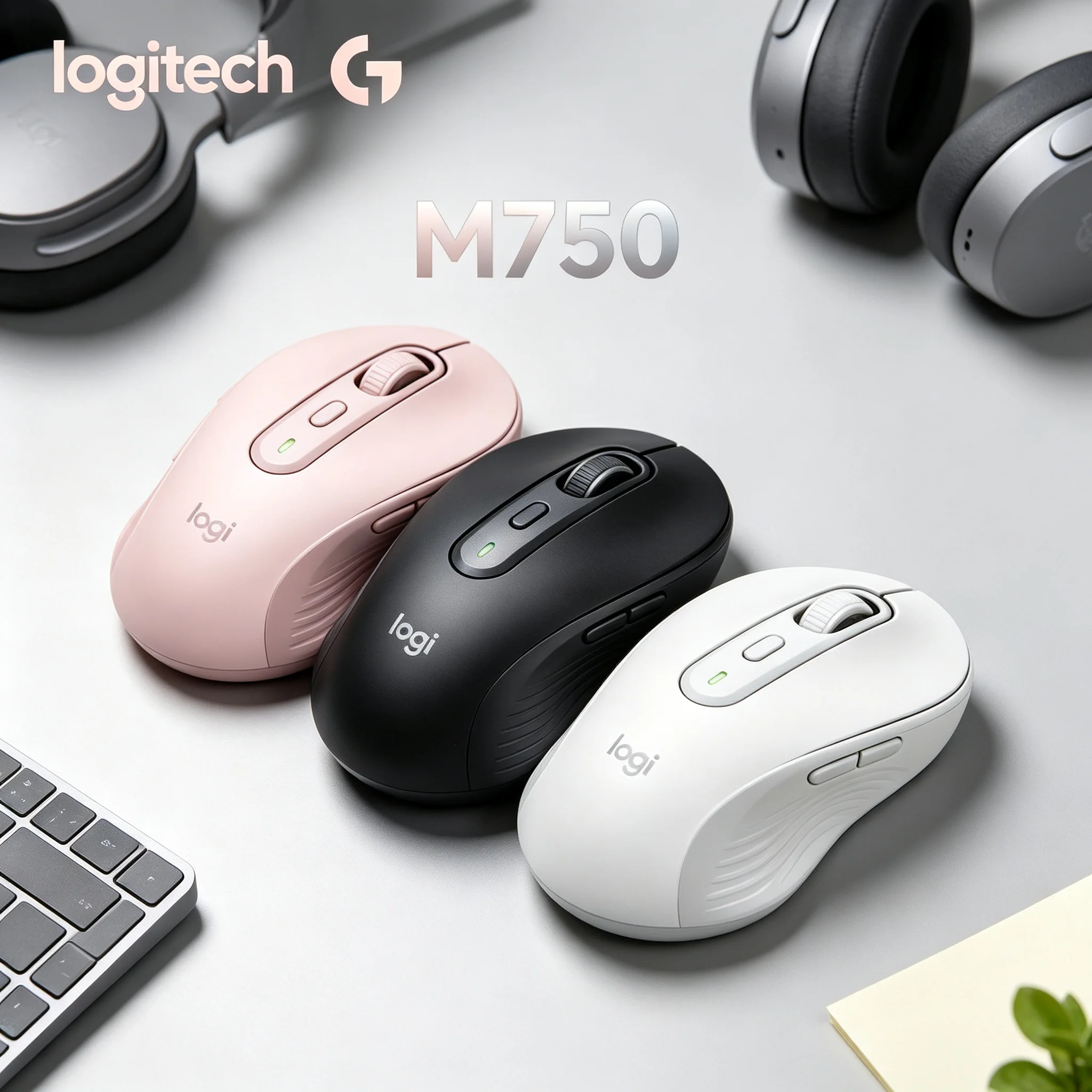 Logitech Signature M750 Mouse Stable Wireless Transmission Quiet Mute Click For Office Laptop Casual Gaming PC