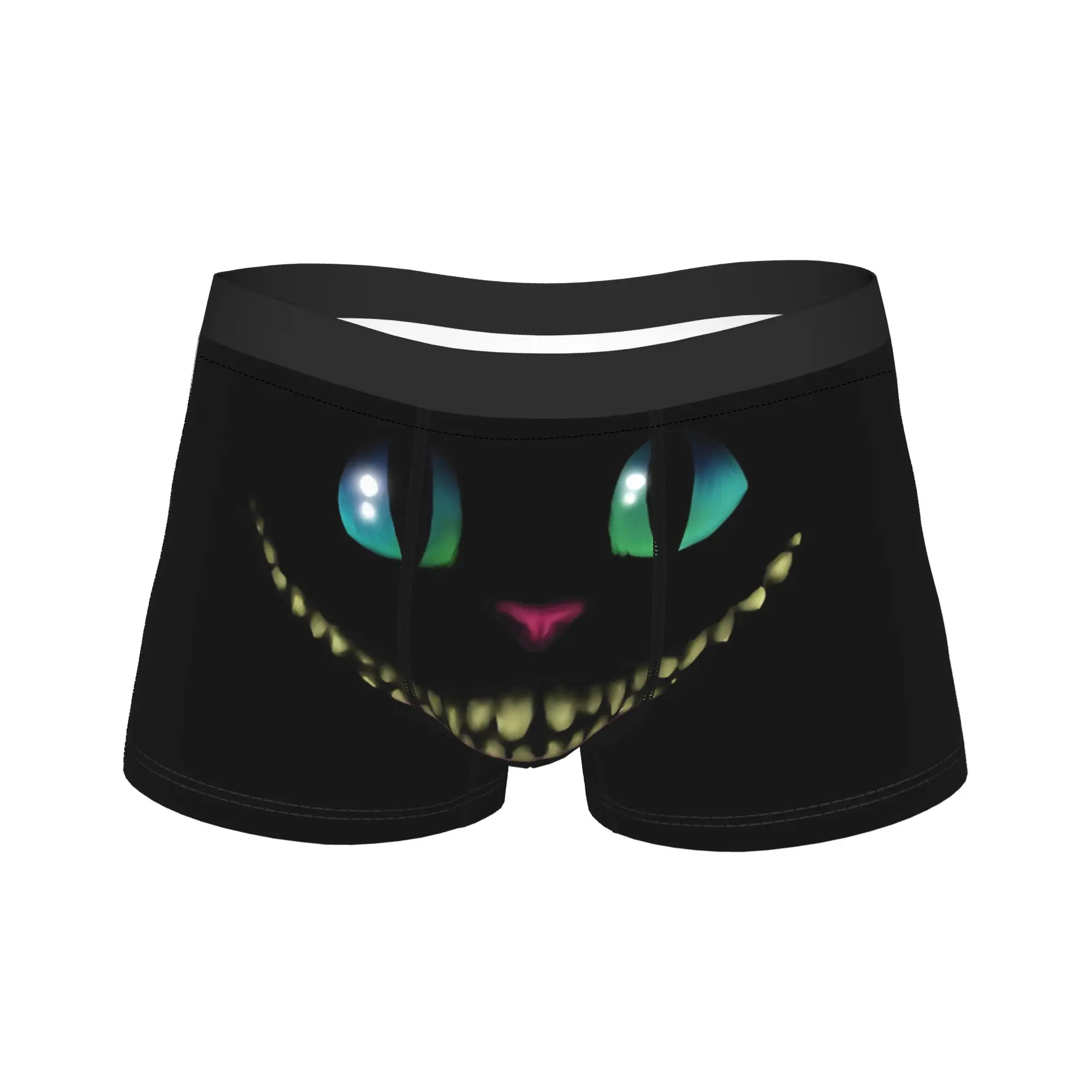 A-Alice In Wonderlands Cat Underwear  Male Underpants Custom DIY Elastic Boxershorts Hot Sale Boxer Brief Big Size 2XL