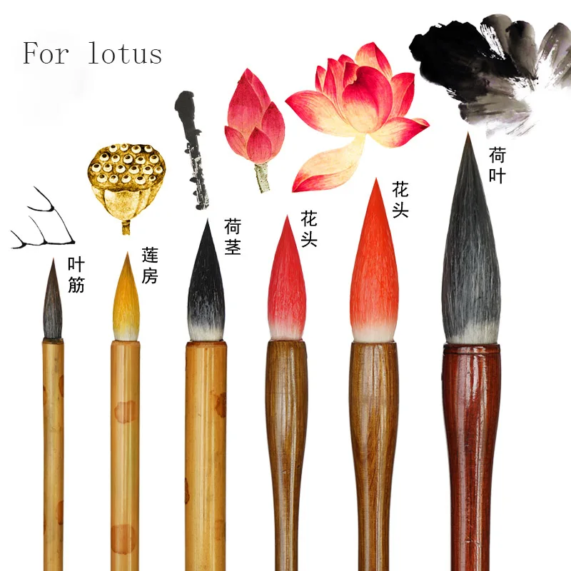 

Xie Yi Lotus Flower Grape Calligraphy Drawing Painting Brush Pen Set For Profession Beginner