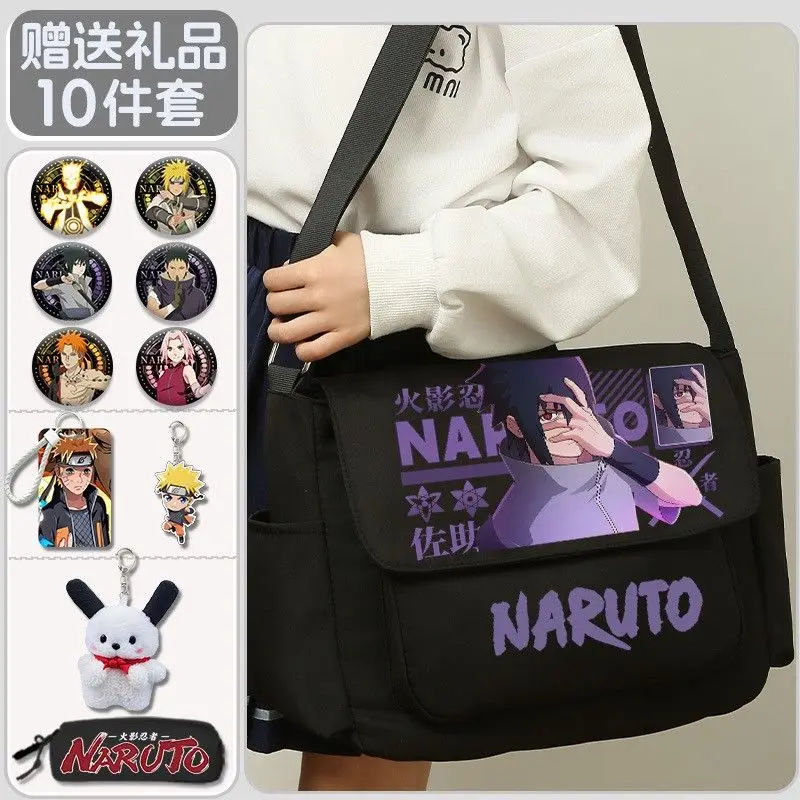 

Anime Naruto Shoulder Bag Cartoon Uzumaki Naruto Peripheral Large Capacity Student Handbag Portable Exquisite Storage Bag Gift