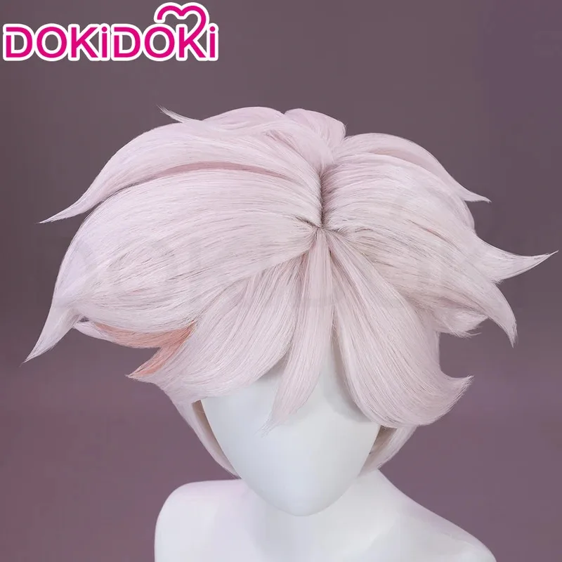 Nene 2025 متوفر في المخزون أنيمي DokiDoki النساء 28 سنتيمتر شعر وردي قصير الملاك تأثيري العنكبوت شيطان إعلان قبل شعر مستعار مجعد