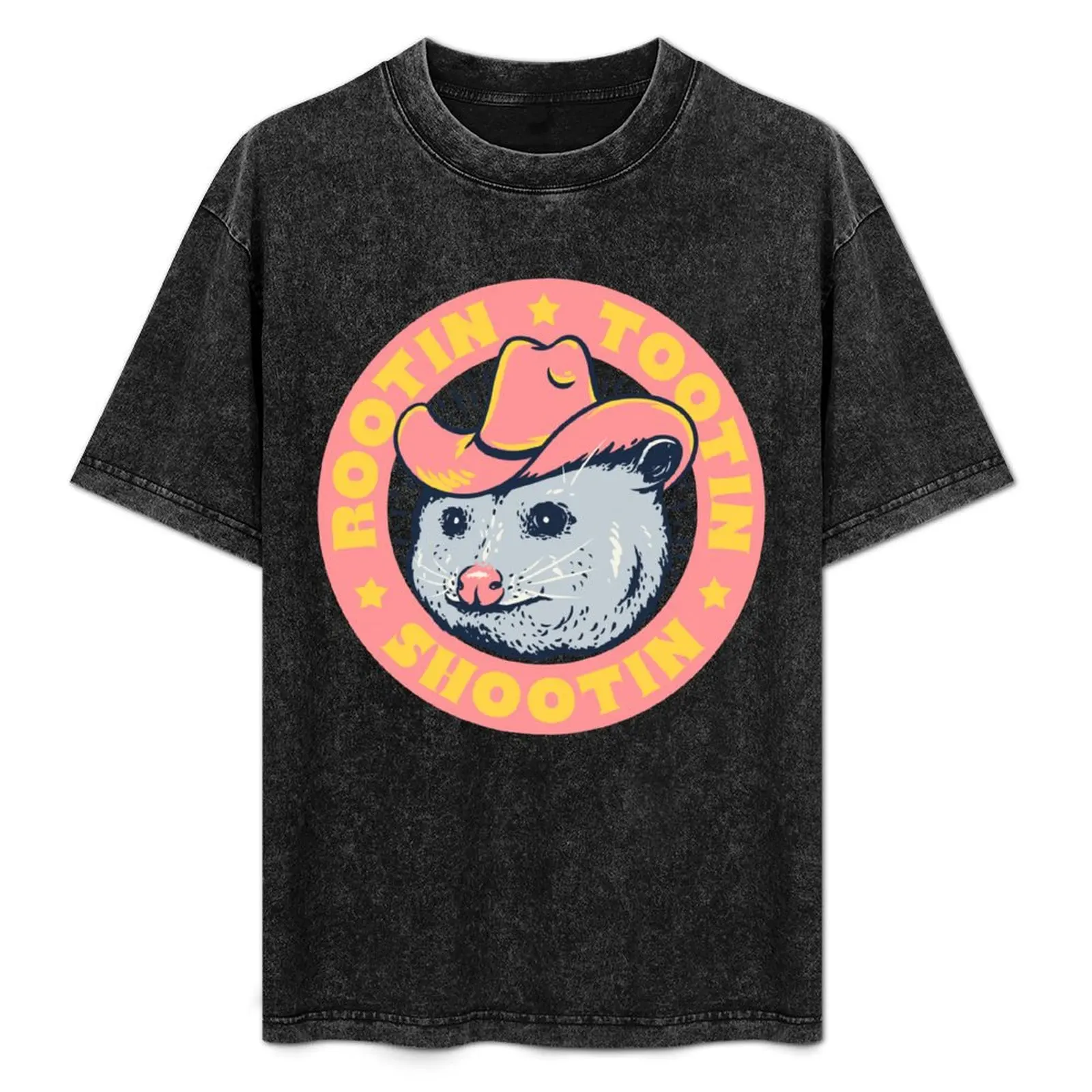 

Rootin Tootin Shootin Possum Cowboy Advice Space Cowgirl Country Style Possum Pet Mat Bandana Opossum Pink Frame T-Shirt