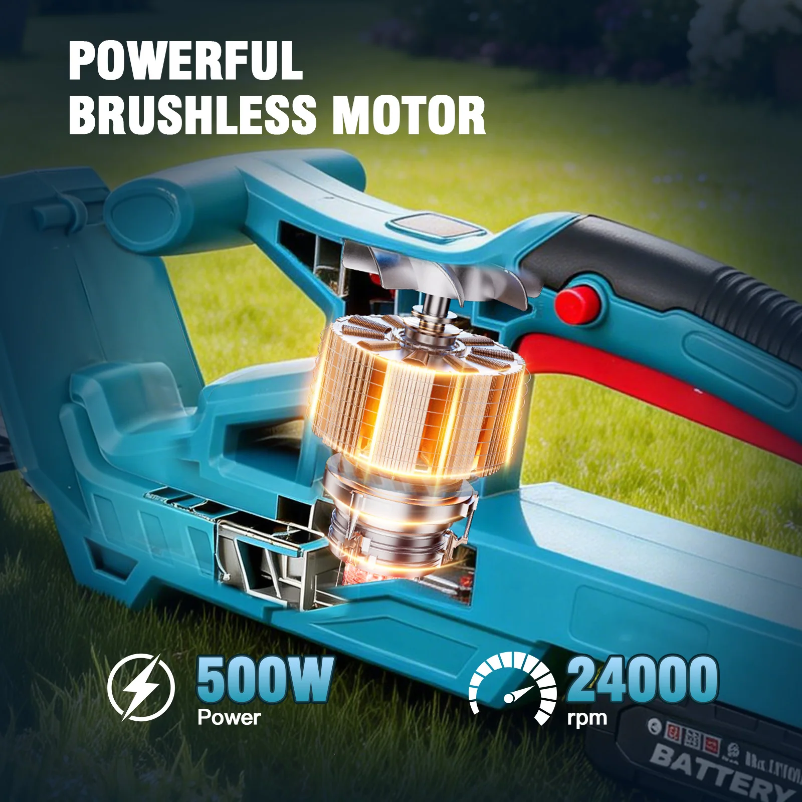 مقص سياج لاسلكي 20 بوصة، أداة - مراجعة Brushless Cordless Grass Trimmer 21V وسعره