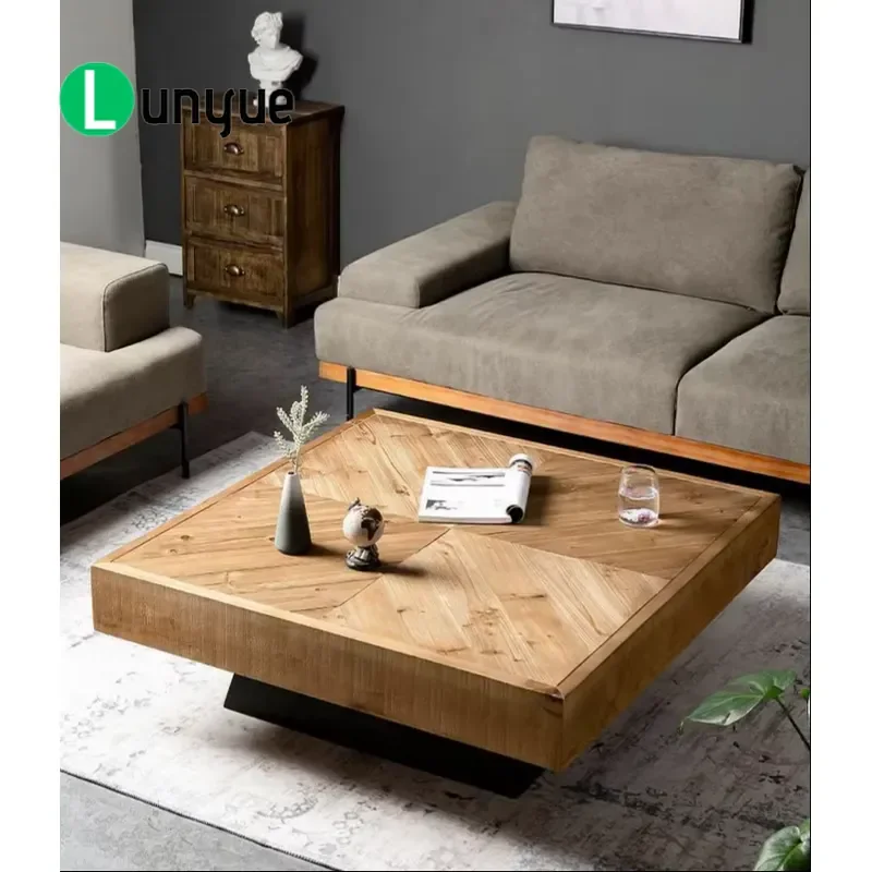 Handcrafted Solid Wood Modern Retractable Coffee Table Stainless Steel Components For Boutique Cafe Hotel Furniture Durable