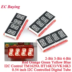 HT16K33/VK16K33 0.54 Inch 0.54‘’ 4 Bit Meter Digital Tube Module LED Display I2C Control 3.3V 5V for Arduino Red/Green/Orange