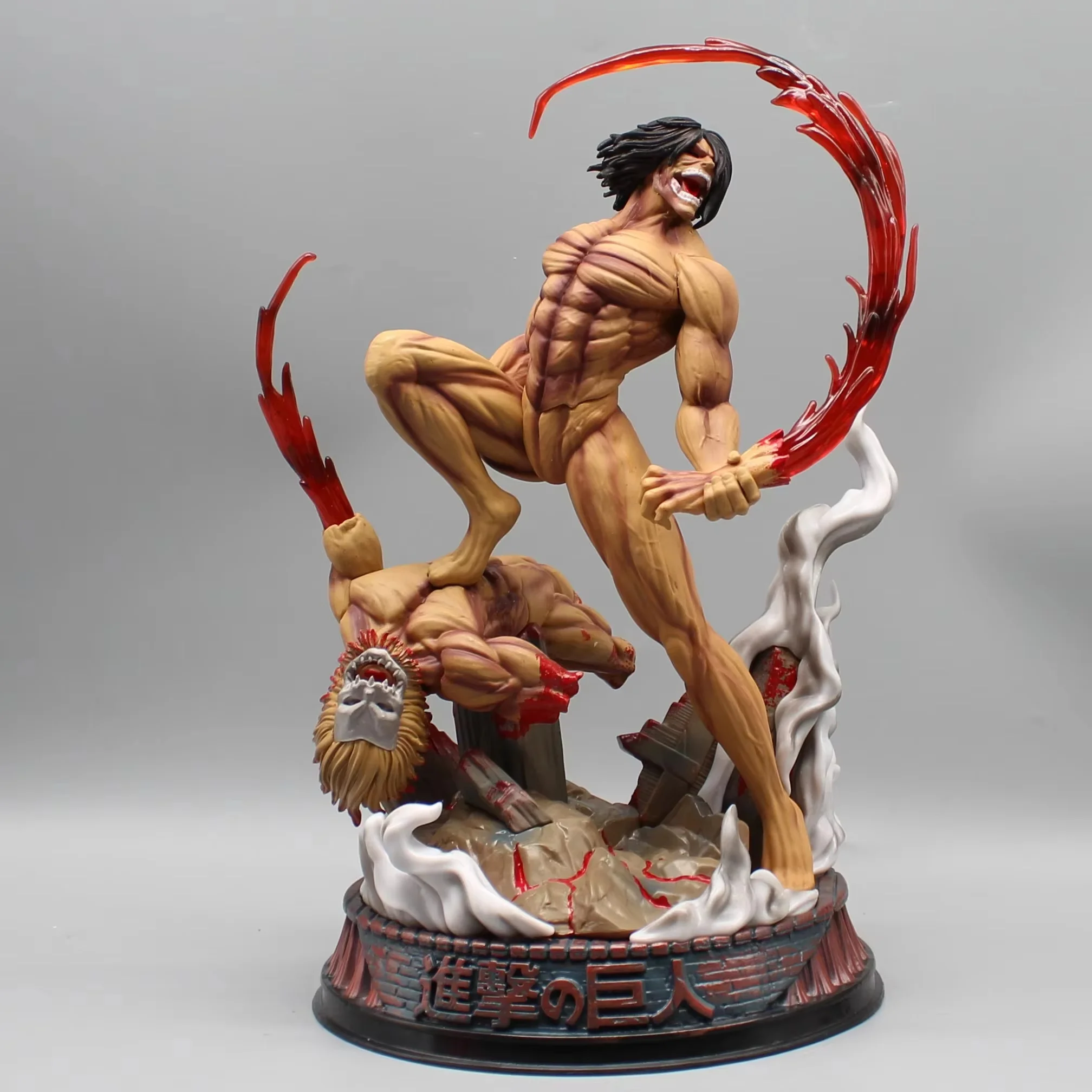 29cm Figurka Anime Atak Tytanów Eren Jaeger Figurka Tytanu Pancernego Forma Bojowa Model PVC GK Statuetka Ozdoba Zabawka Prezent