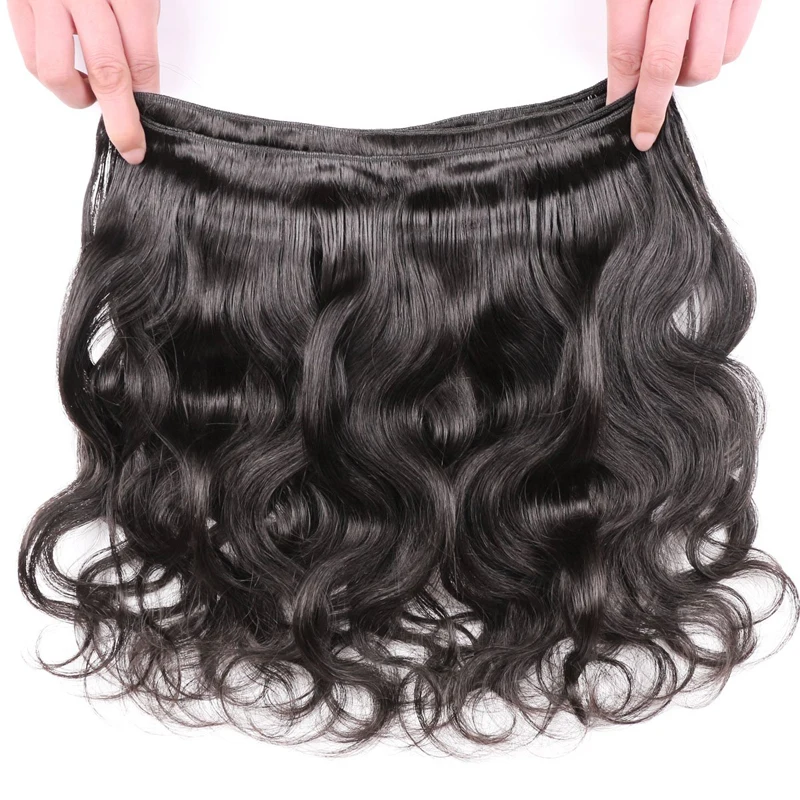 Extensões brasileiras do cabelo do Virgin, cabelo humano da onda do corpo, trama dobro, cor preta natural, 10 ", 10A, categoria, 100g pelo PC, 1 pacote