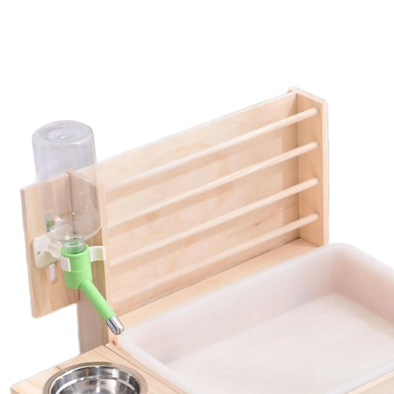 Wooden Hay Feeder with Litter Box Guinea Pig Hay Holder for Hamster