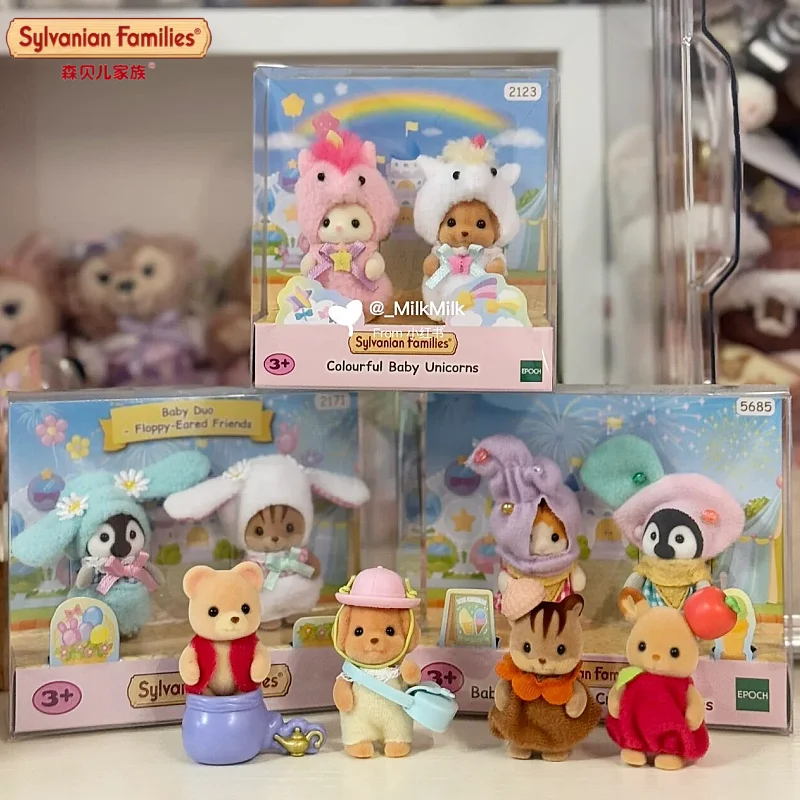 

Hot Original Japan Sylvanian Forest Anime Figures Christmas Set Robot Unicorn Attack Toy Dressing Party Doll Festivals Gift