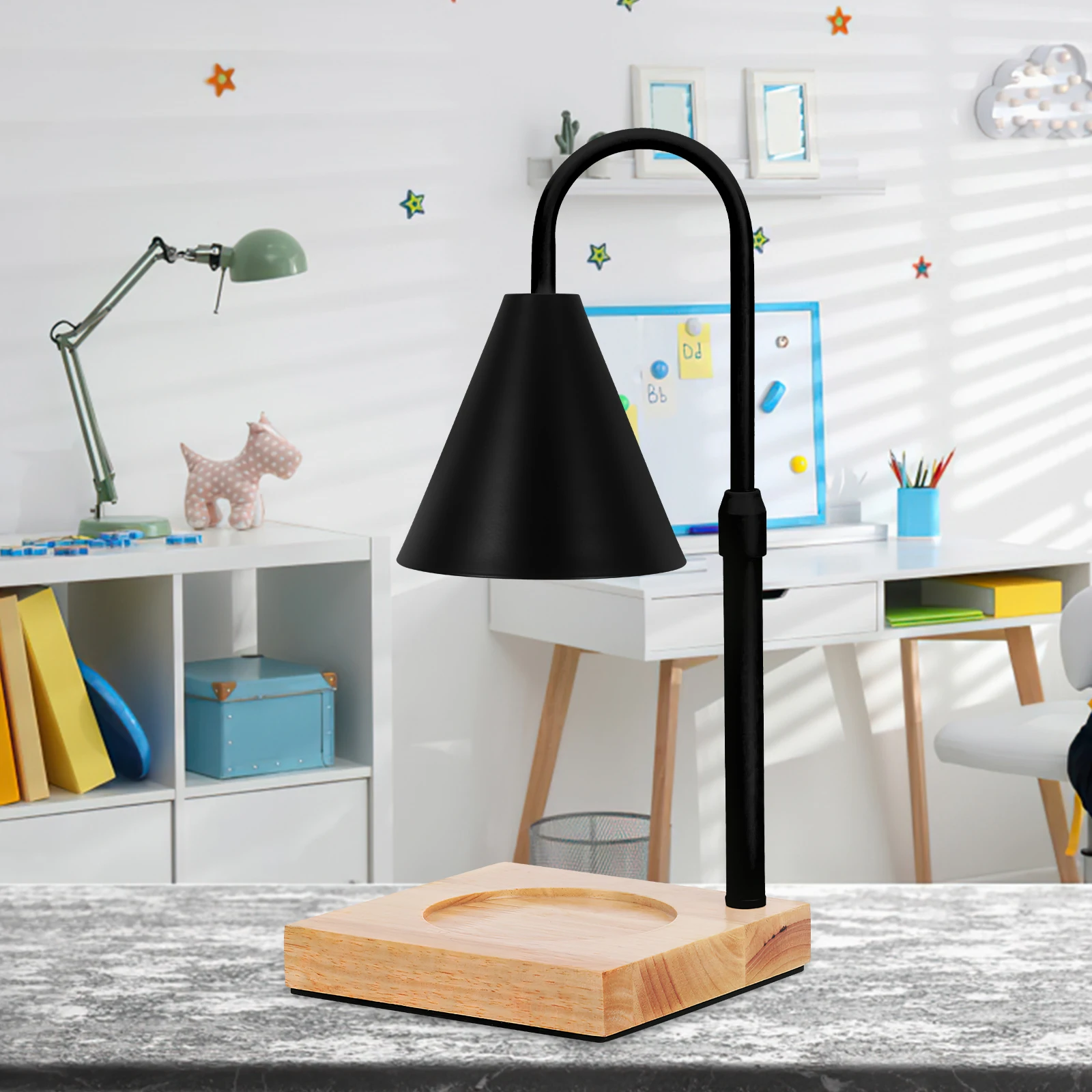 

Iron Art Desk Lamp Shade Black Metal Retro Replacement Cover Hole Diameter 10mm for Bedroom Hotel Nightstand Decorative