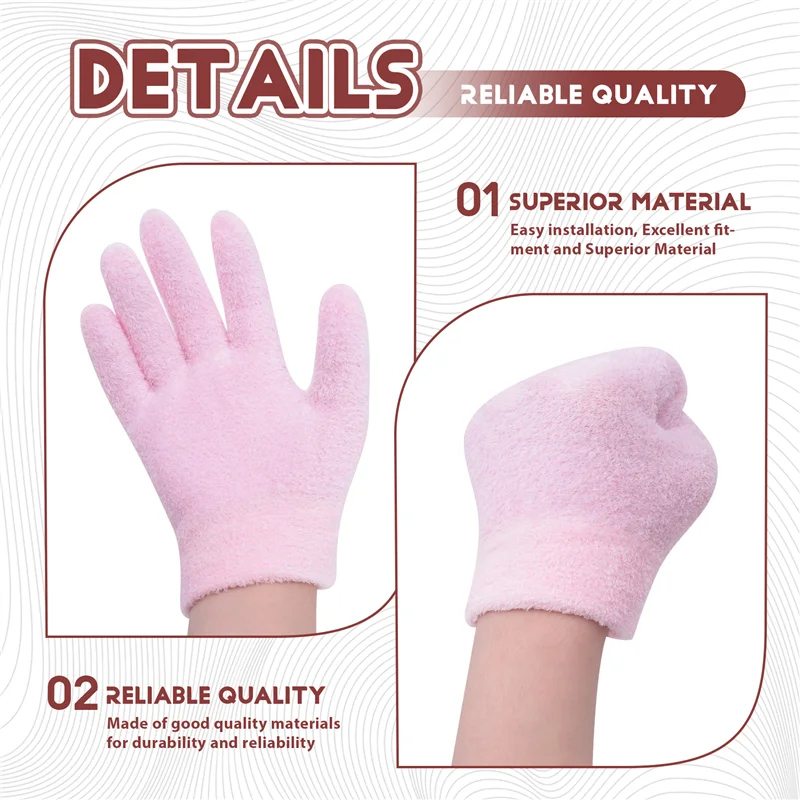 

A39M Moisturizing Gloves Gel Lining Cotton Glove With Essential Oils And Vitamins For Repair Eczema Dry Rough And Cracked Hands