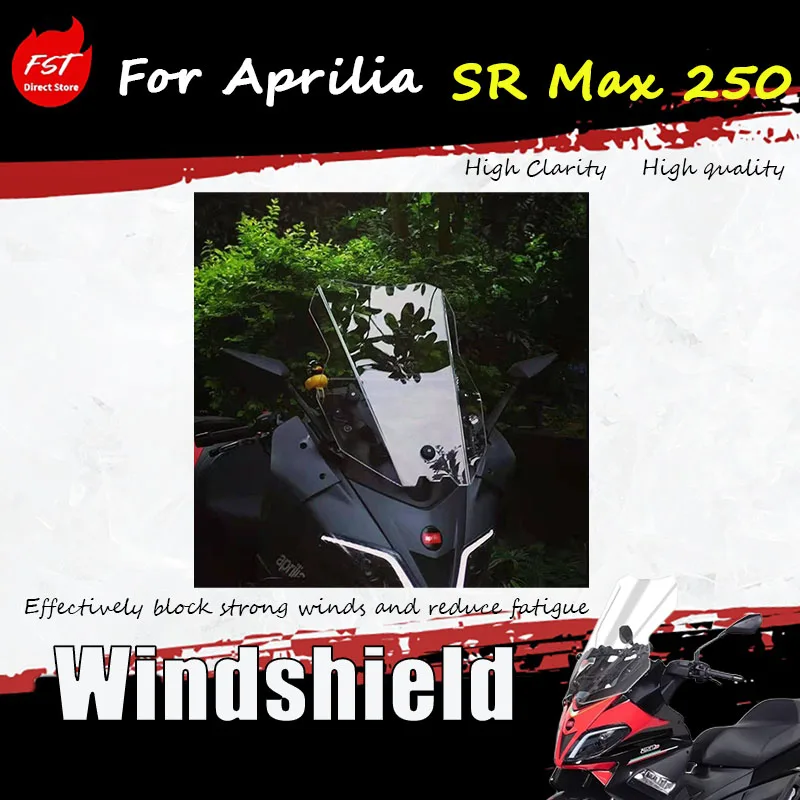 For Aprilia SR Max250 Windshield Modification Front Windscreen Upgrade for Enhanced Wind Protection