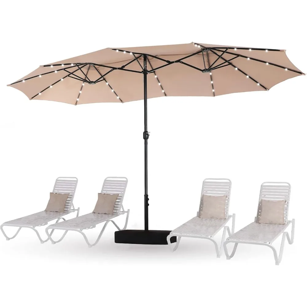 PALACE 15 foot patio umbrella with base, large outdoor umbrella with crank handle, powerful UV protection