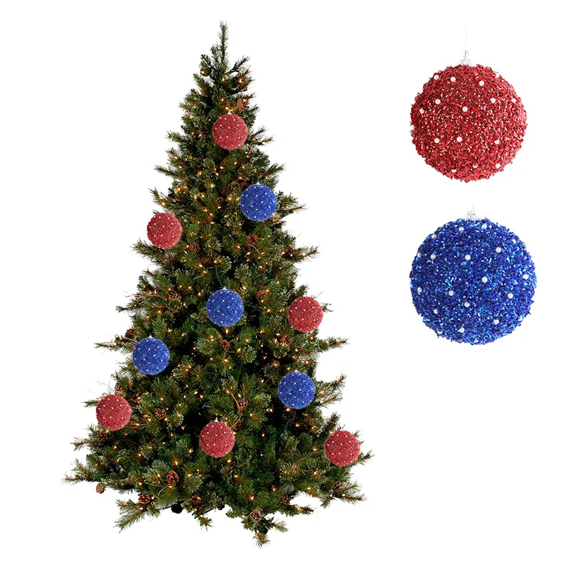 Sequins Christmas Ball Xmas Tree Hanging Ornaments Shiny Ball Pendant Christmas Decorations 2025 New Year Party Home Decor