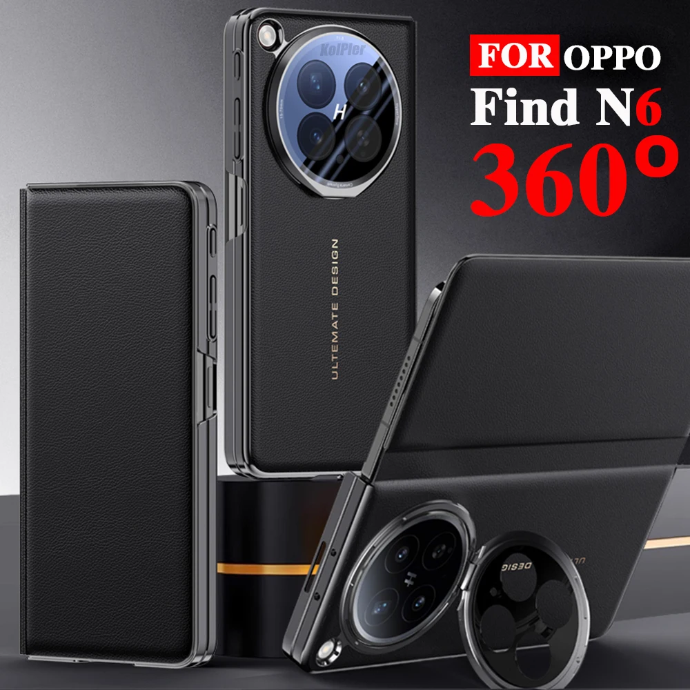 

Original Flip PU Leather Cover For OPPO Find N6 2026 Mirror Smart Touch View Protect Shockproof Lens Stand Case