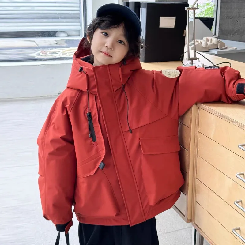 2025 Winter New Kids' Thermal-lined Parka with Hooded Design Heavy Duty Windproof Outerwear for Toddler Boys & Girls
