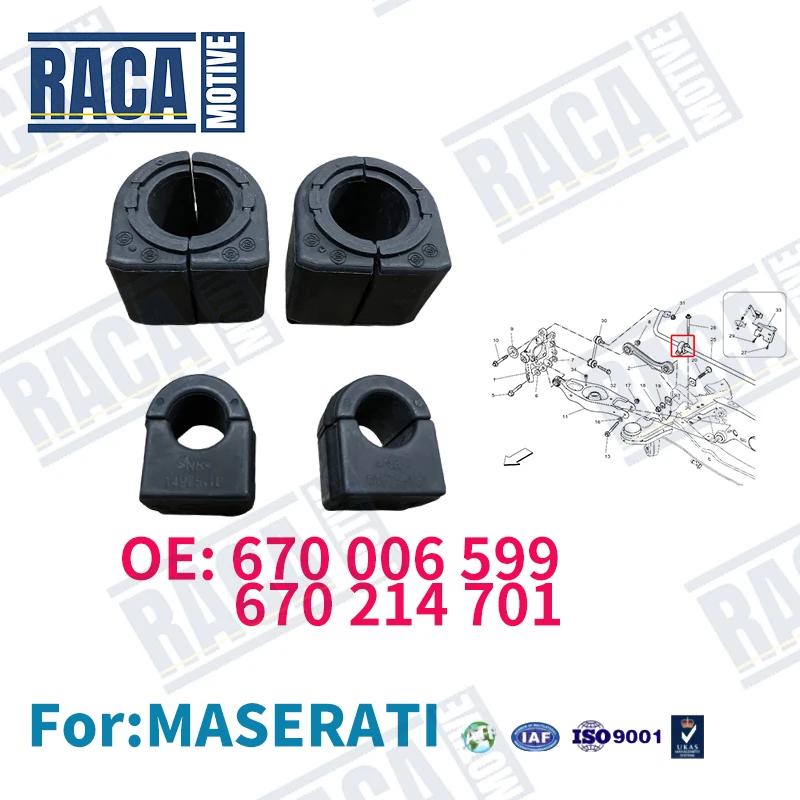 Bujes de Barra Estabilizadora Delantera y Trasera para Maserati Quattroporte Ghibli 2014-2021 670006599 670214701 670002678 670214702