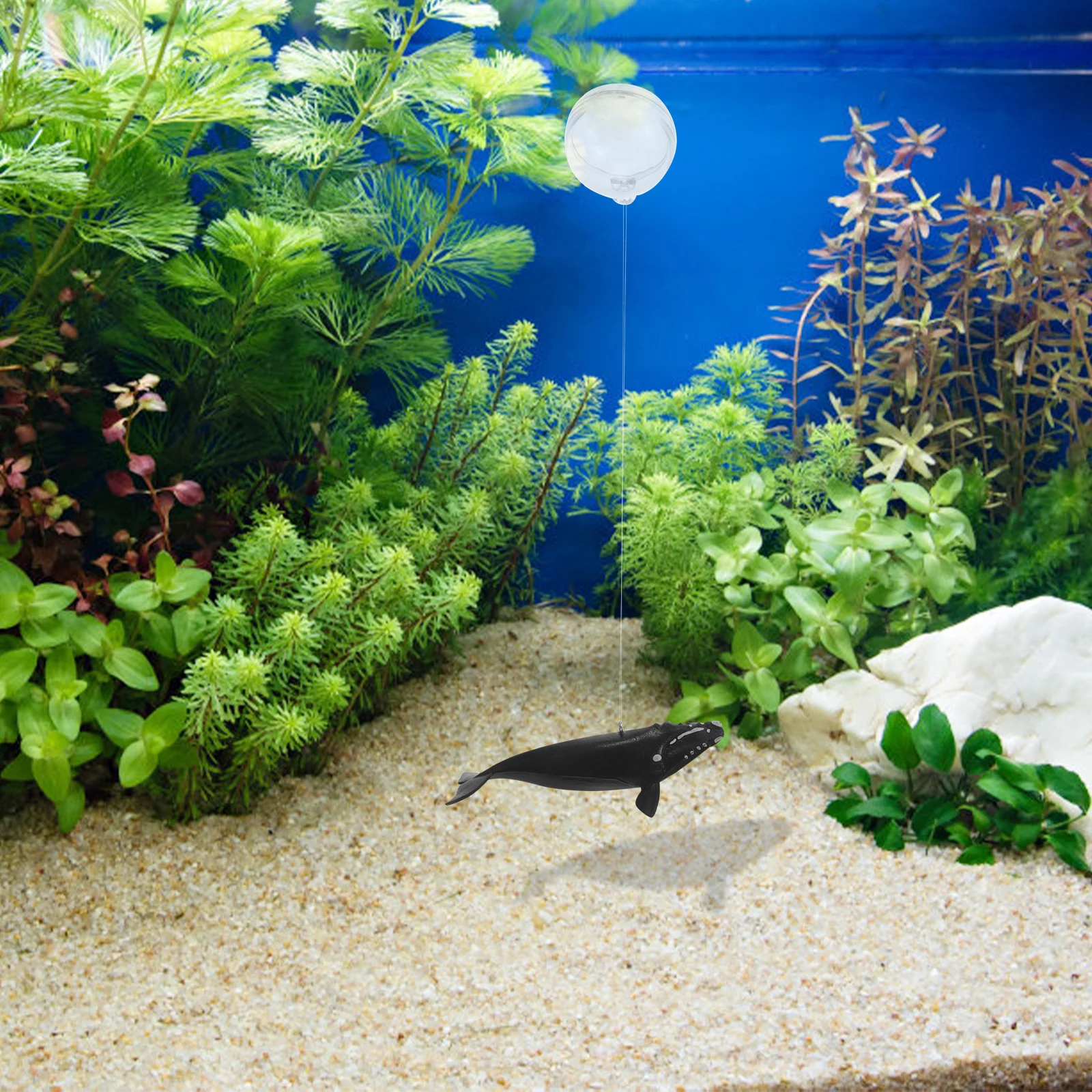 

2Sets Floating Whale Fish Tank Decoration PVC Aquarium Ornament for Lifelike Underwater Landscape Bright Non-Toxic Marine