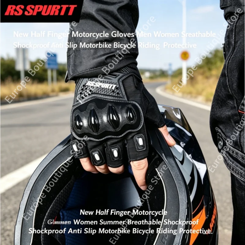 

2026 NEW Summer Breathable Half Finger Gloves Men Women Shockproof Anti Slip for Motorcycle Motorbike Bicycle Riding Protection