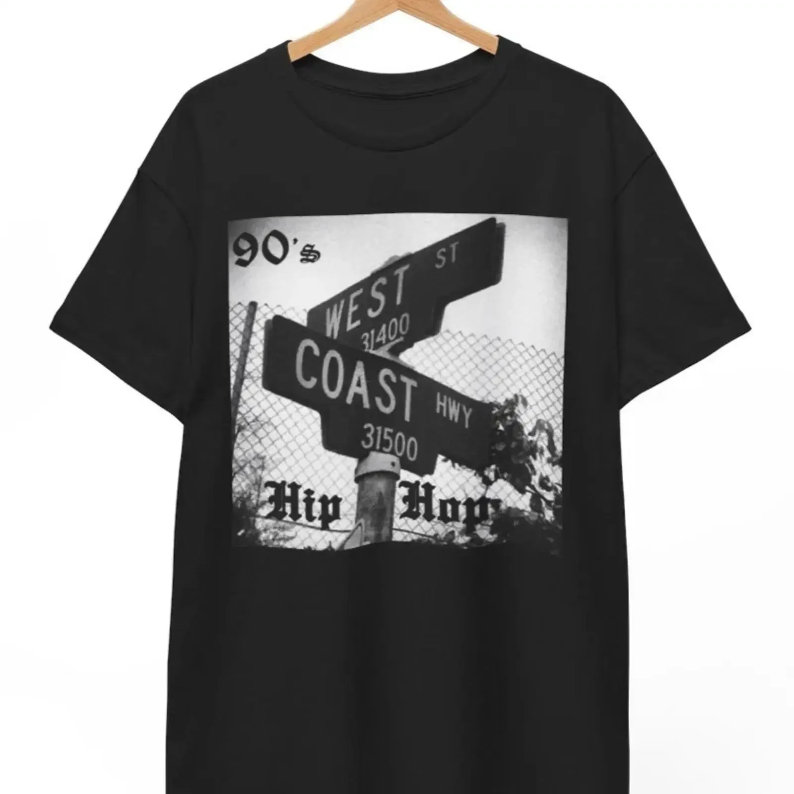 Camiseta West Coast California Gangsta Rap Hip Hop vintage con gráfico lavado, ropa de diseñador streetwear, ligeramente elástica