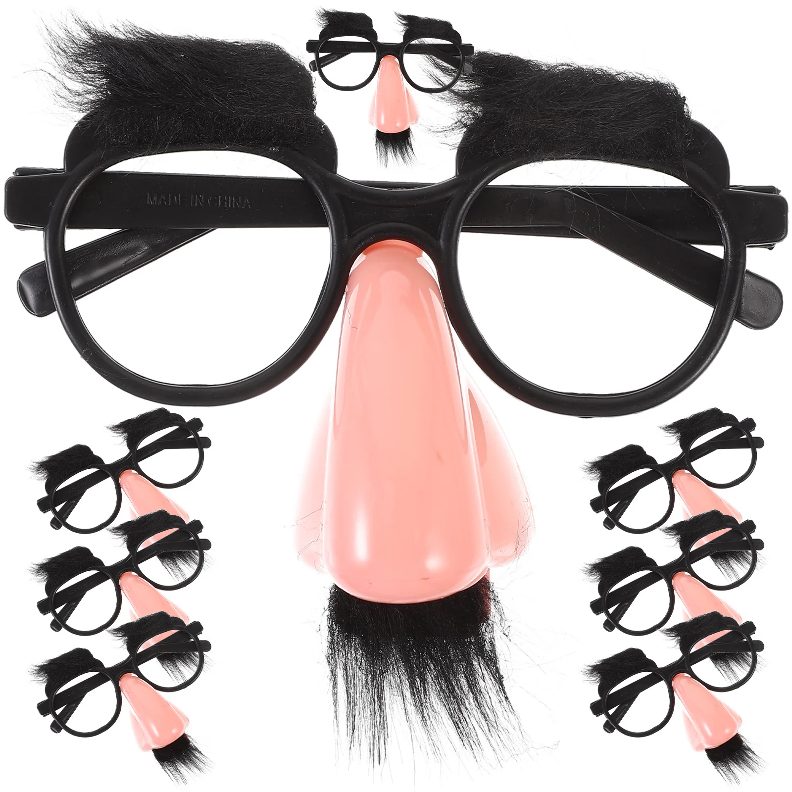 

8Pcs Beard Glasses Creative Funny Nose Costume Party Eyeglasses Set Fake Mustache Prop for Adults Teens Cosplay