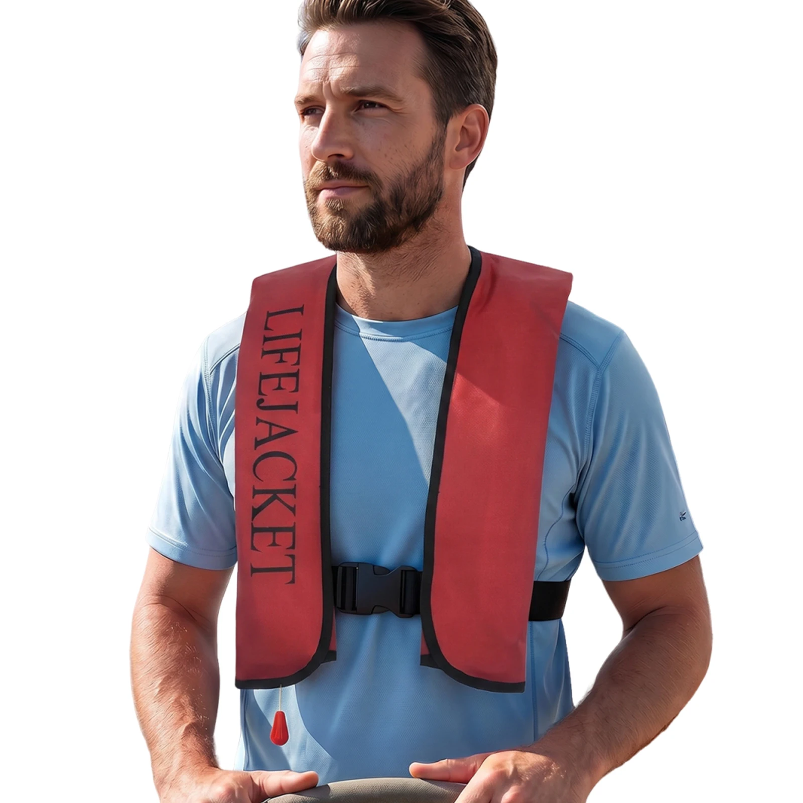 Automatic Inflatable Water Sports Vest with Reflective Strips & Emergency Whistle for Surfing Swimming Kayaking Sailing Boating