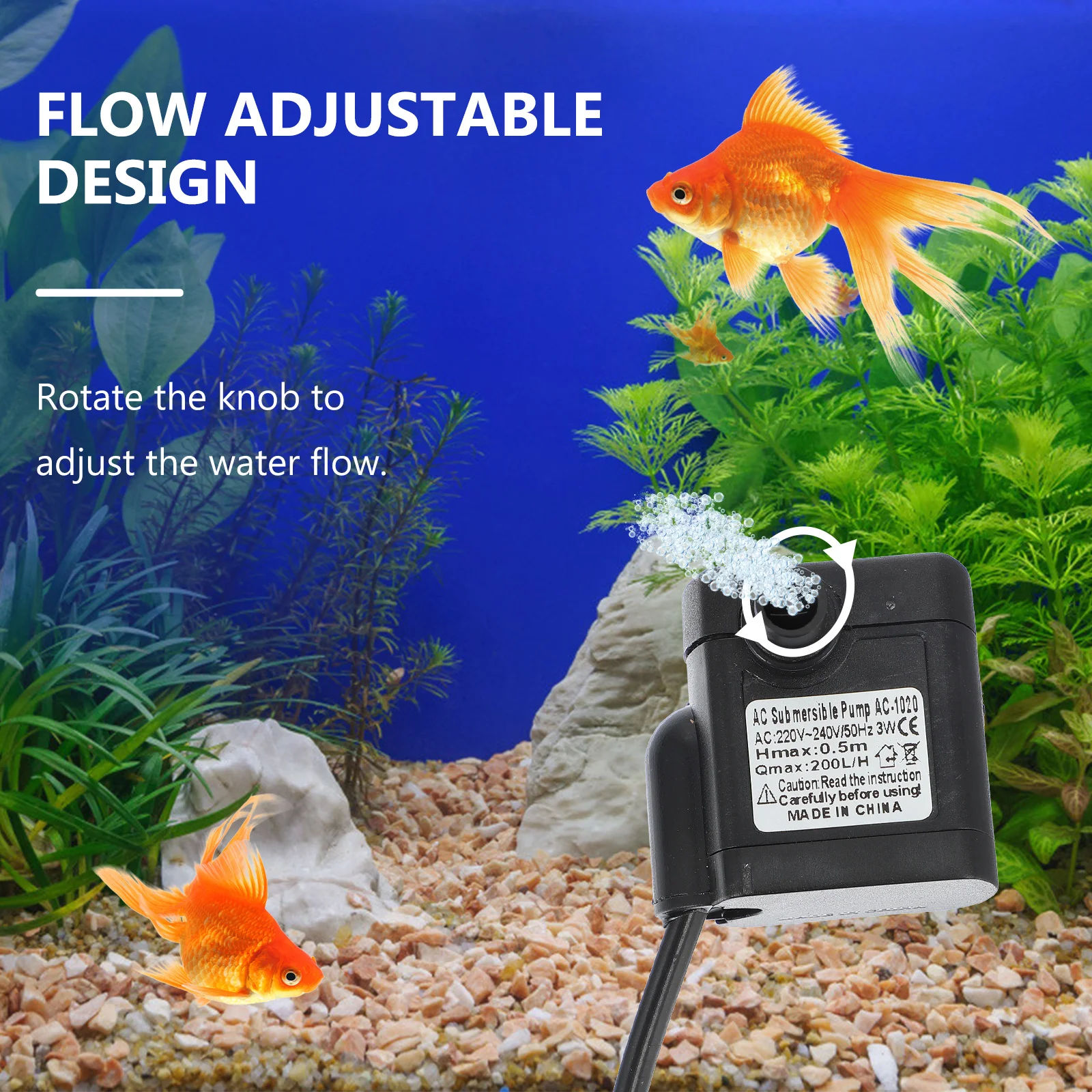 

Submersible Water Pump Silent Aquarium Pump For Fish Tank Pond Garden Eu Plug Circulation Waterfall Fecal Suction Tool