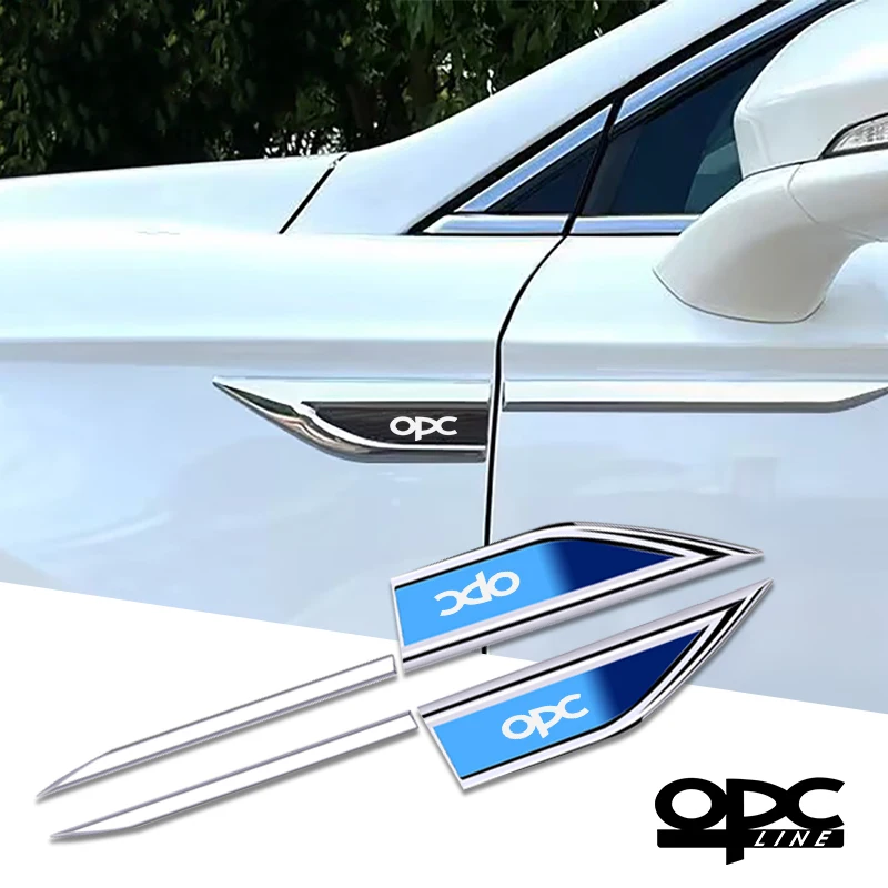 2pcs car accessory Side Doors Blade car stickers for opel opc opcline astra h j k g vectra b c zafira b corsa c d