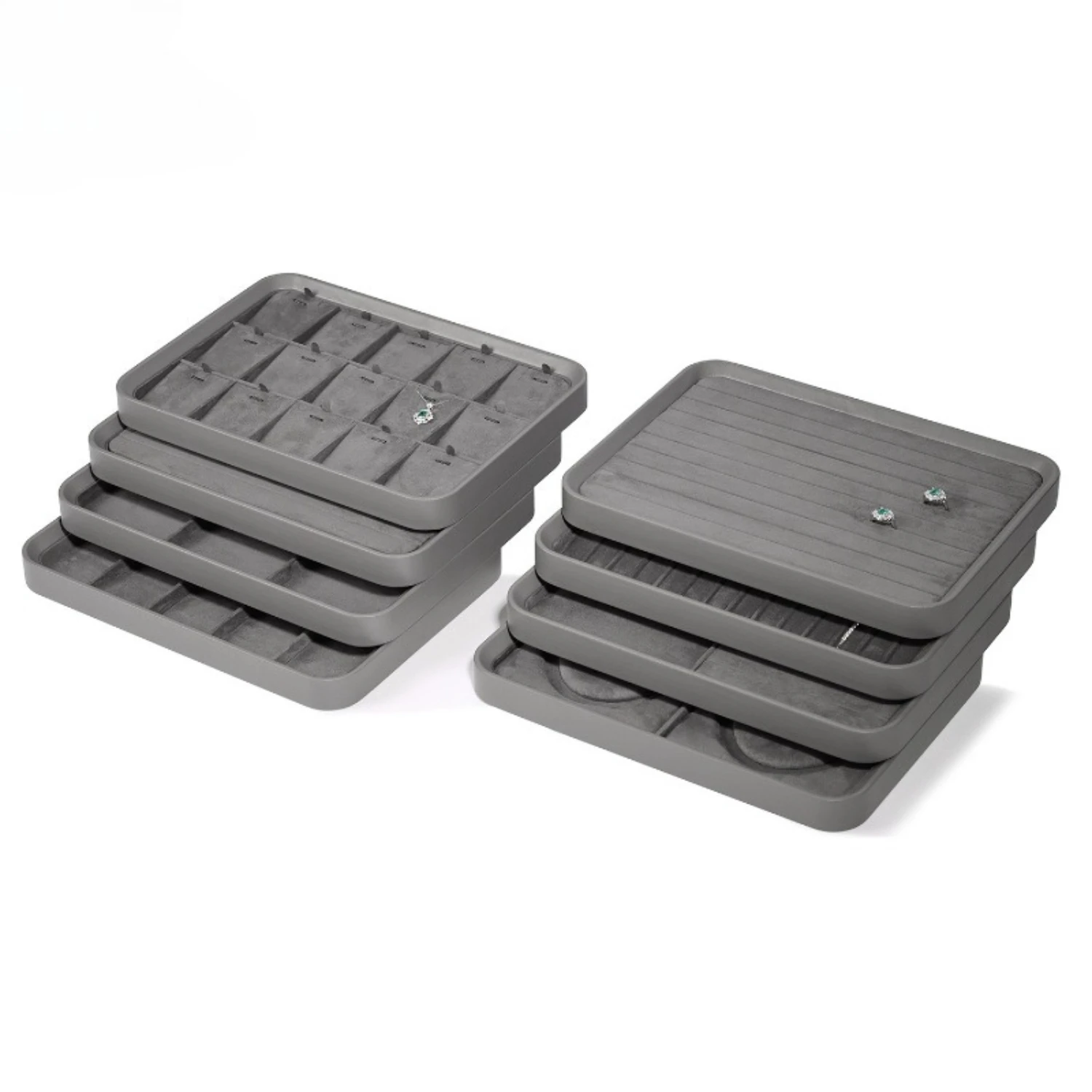 

Grey High Jewelry Ring Jewelry Tray Necklace Earrings Jewelry Photo Display Props Bracelet Storage Plate