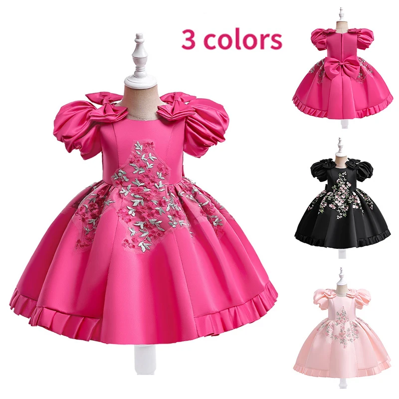 

Embroider Girl Princess Dress Flower Child Stage Performance Formal Costume Birthday Party Bridesmaid Evening Exquisite Clothes