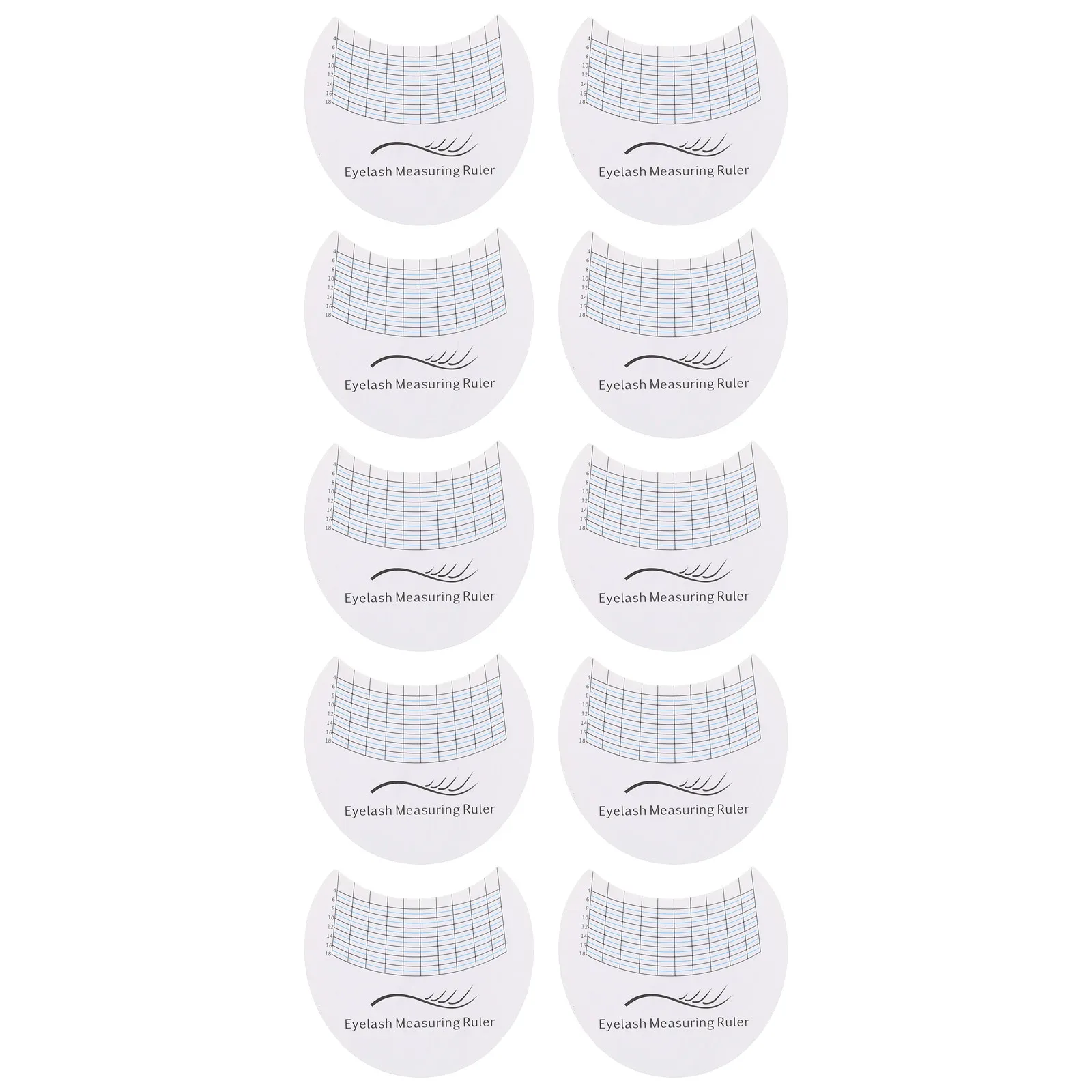 10Pcs Eyelash Length Measuring Card Accurate Lash Size Gauge Lash Extension Results for Technicians Eyelash Length Ruler