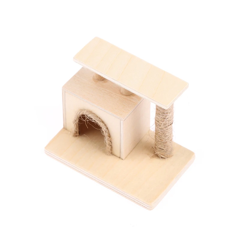 1 Stuk 1:12 Poppenhuis Mini Decoratieve Woonkamer Meubelen Benodigdheden Hout Kat Klimframe Miniatuur Ornamenten