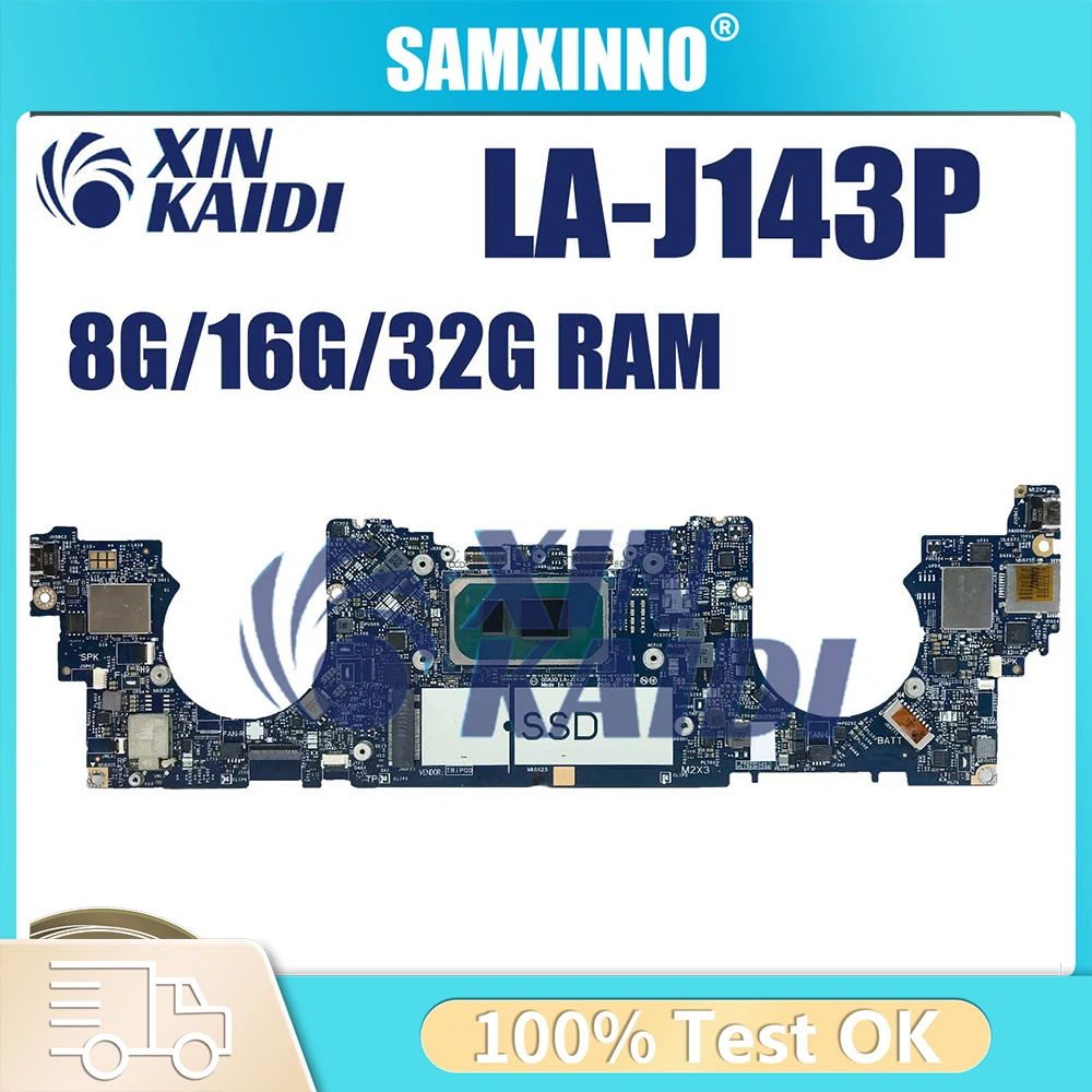 

For Dell 9310 Laptop Motherboard LA-J143P i5-1135G7 i7-1165G7 i7-1185G7 RAM 8G/16/32 08607K 0DXP1F 0MRT12 Mainboard XPS 13