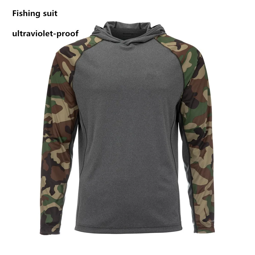 

Fishing shirt Upf 50 long sleeved hooded mask, quick drying and wear-resistant top, UV outdoor protection fishing mask suit
