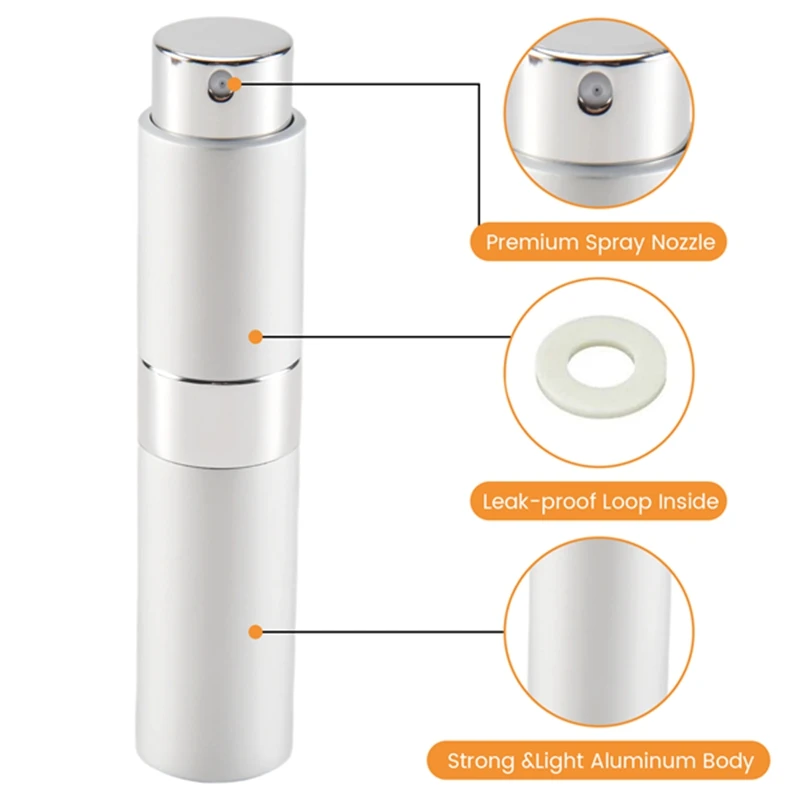 

8 Ml Portable Travel Mini Bottle Refillable Empty Perfume Atomizer-Y48A