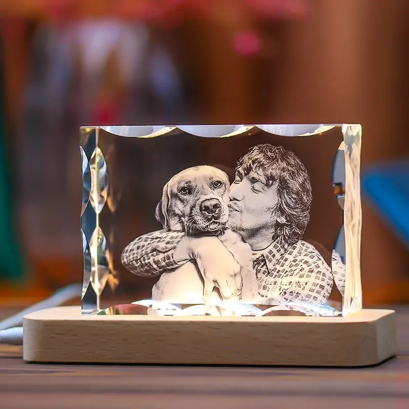Dog Cat Pet Three-dimensional Commemorative Parting Custom Gift Ornament Creative Inner Engraving Crystal Non-fading Gift