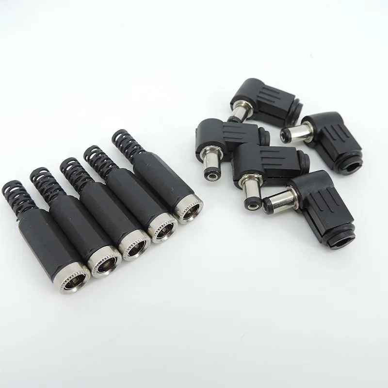 Right angle DC male female Power Connector Plug 5.5MM * 2.5MM / 2.1MM Jack Socket Adapter straight 90 Degree 5.5*2.5MM 5521 c1