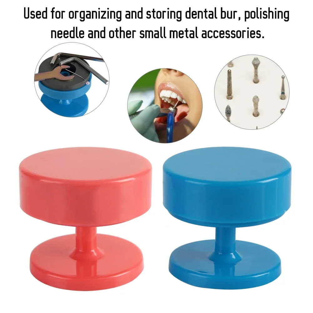 2Colors Magnetic Dental Bur Holder Cupule Case Oral Care Tools Organizing Storing Accessories Tooth Whitening Dentist Instrument