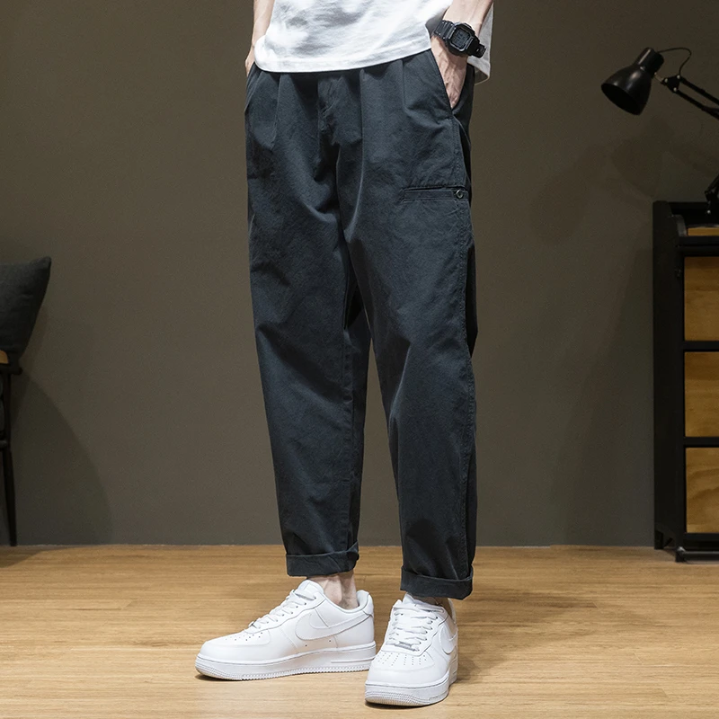 

Kazuki Kuraii Ретро рабочие брюки мужские летние тонкие свободные прямые повседневные брюки молодежные Vitali Sle Qui Dry со средней талией