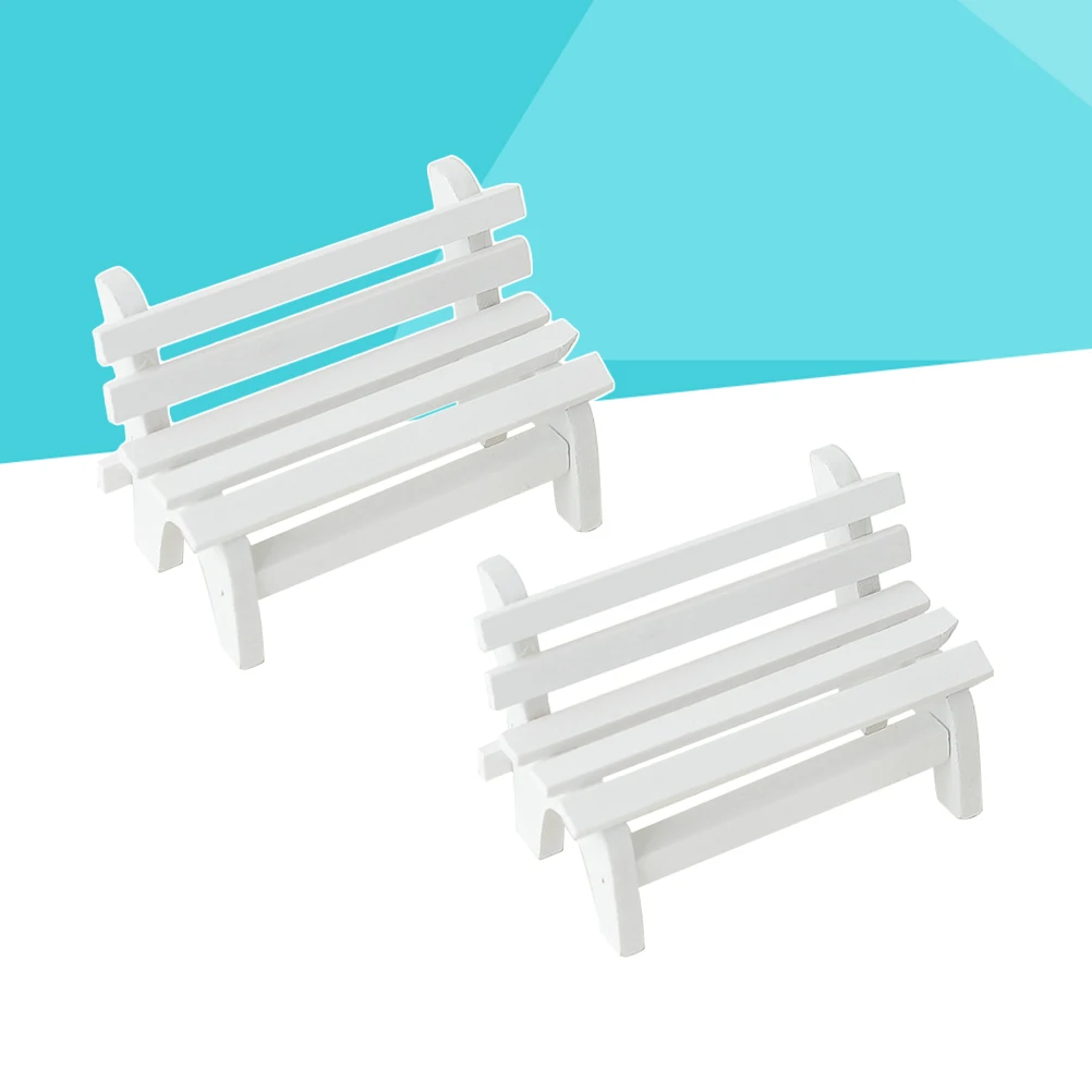 

3PCS Mini Home Office Decor Photo Props Mini Wooden Chair Elegant Chair Photo Prop Bench Garden Furniture Stool