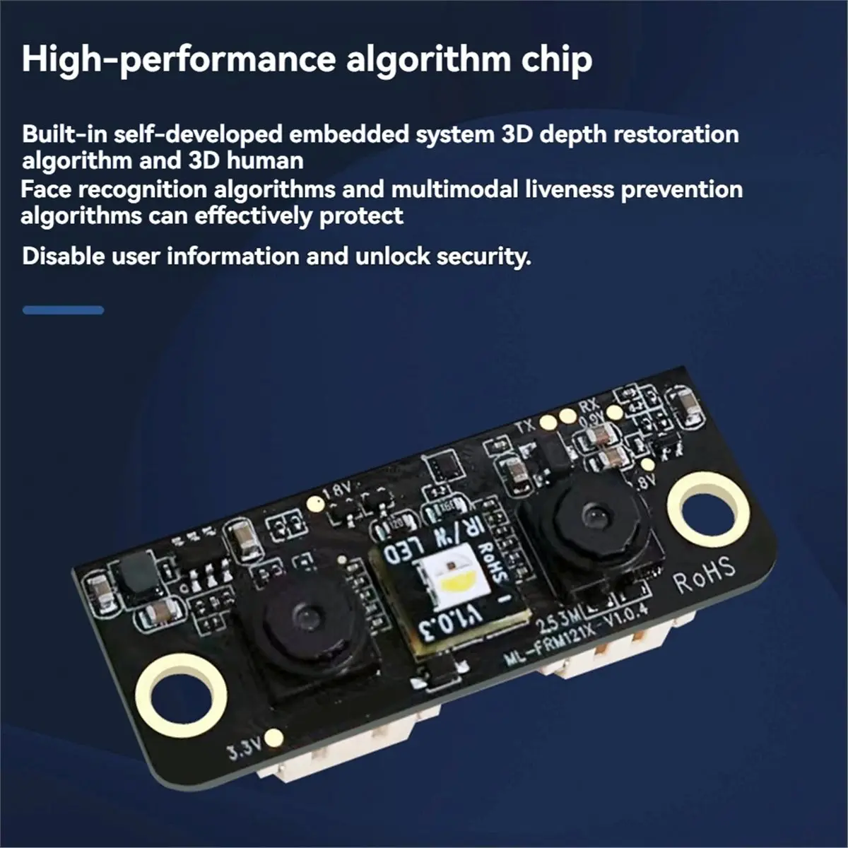 2026 New HLK-FRM1213 Face Recognition Module Intelligent AI 3D IR Infrared Binocular Camera Liveness Detection Cat-Eye Visible