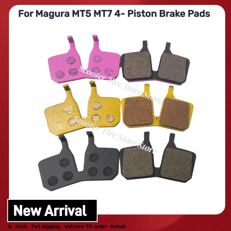 Bicycle Disc Brake Pads Semi-Metallic Ceramicum Friction for Magura MT5 MT7 Caliper Four Piston Brake Pads Cycling Accessories
