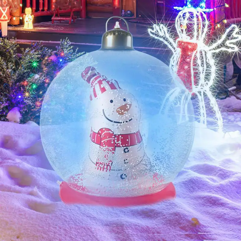 Aufblasbare Weihnachtskugeln für den Außenbereich, Schneemann-Ballon, 55,9 cm, großes PVC, weihnachtlich dekoriertes Kugelornament außerhalb des Weihnachtsschlages