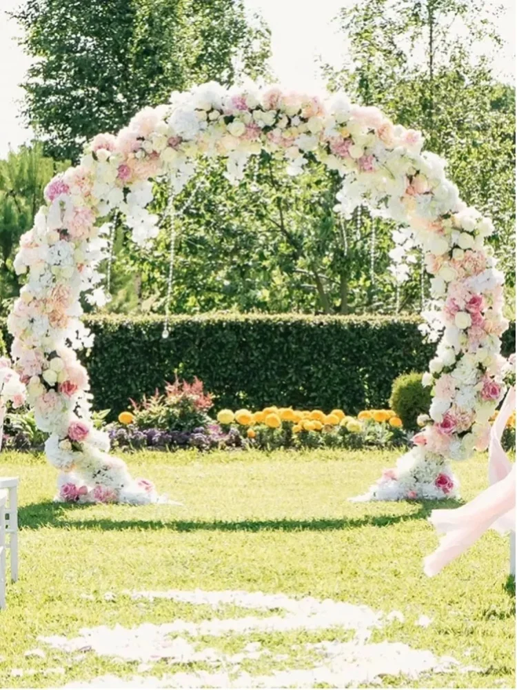 2M Hochzeitsbogen-Rahmen, eleganter goldener runder abnehmbarer Ballonbogen für Hochzeit, Verlobung, Geburtstagsfeier, Gartendekoration