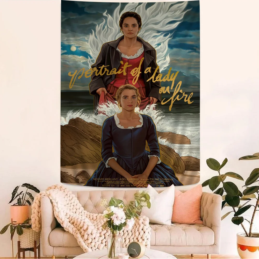 

Portrait of A Lady on Fire Movie Cartoon Tapestry Art Science Fiction Room Home Decor Wall Hanging Sheets