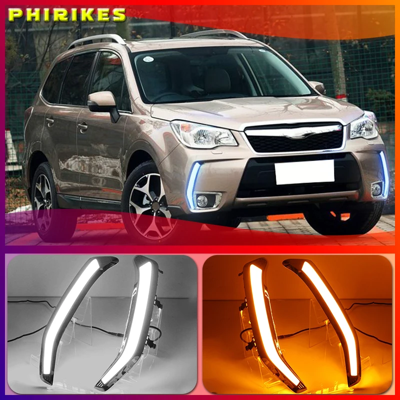 

Car 2PCS For Subaru Forester 2013 2014 2015 2016 2017 2018 Car LED DRL Daytime Running Lights Daylight Turn Signal lamp